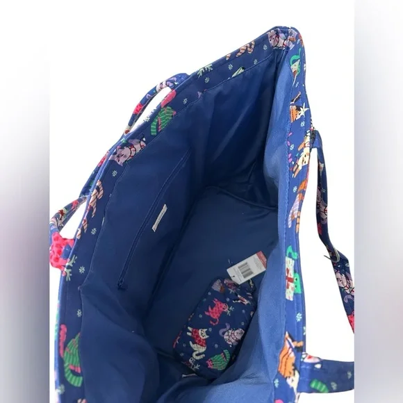Vera Bradley Catnip Christmas Tote + Cosmetic Bag Set • NWT • Holiday Cats Print - Picture 2 of 6